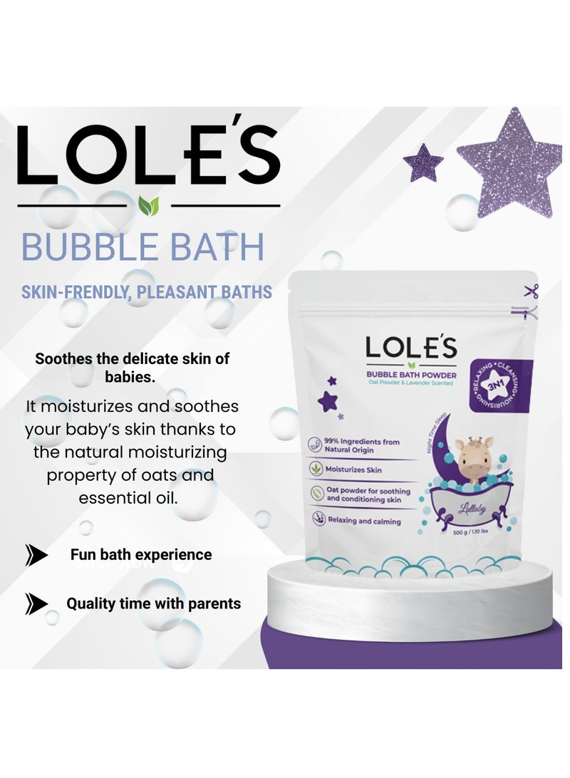 Lole's Baby Bubble Bath Powder with Epsom Salt, Lavender Scented, 100% Natural, Chemical Free, 500g - Image 2