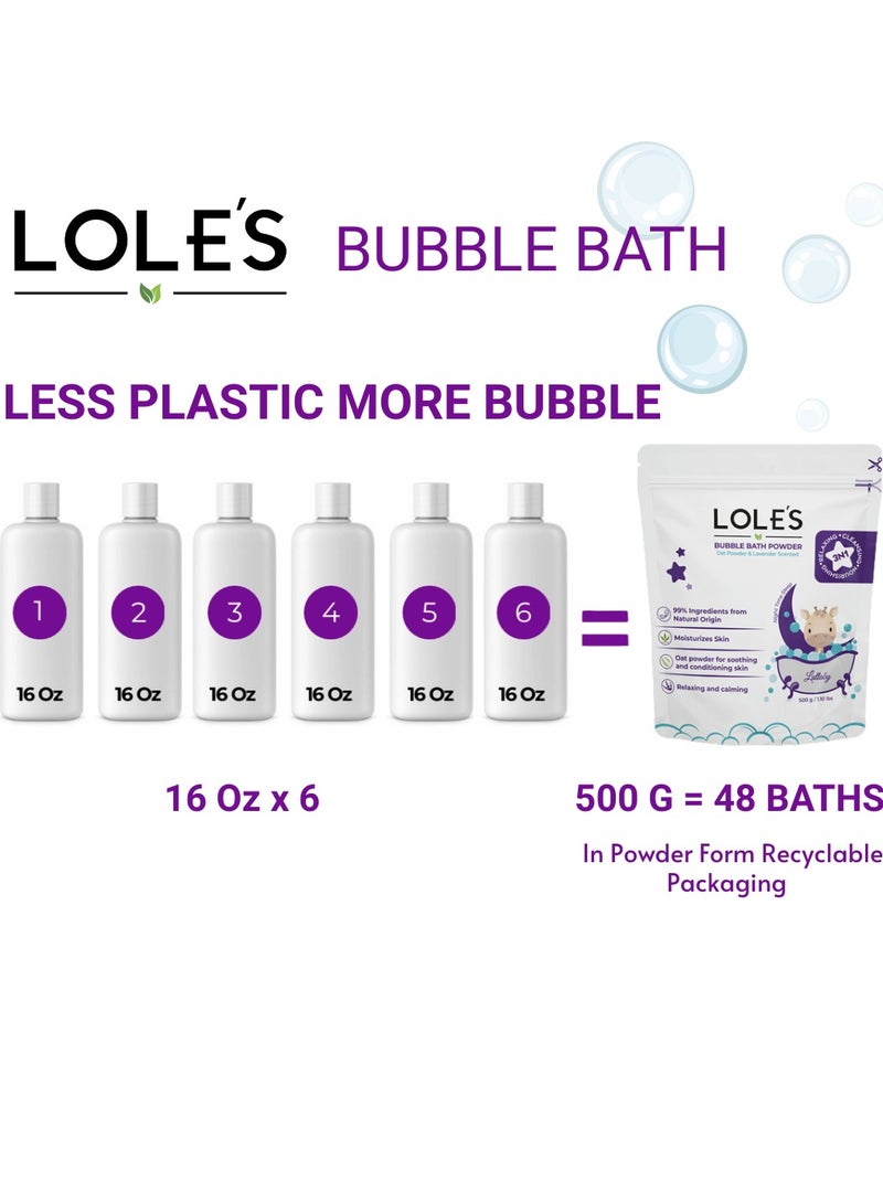 Lole's Baby Bubble Bath Powder with Epsom Salt, Lavender Scented, 100% Natural, Chemical Free, 500g - Image 4