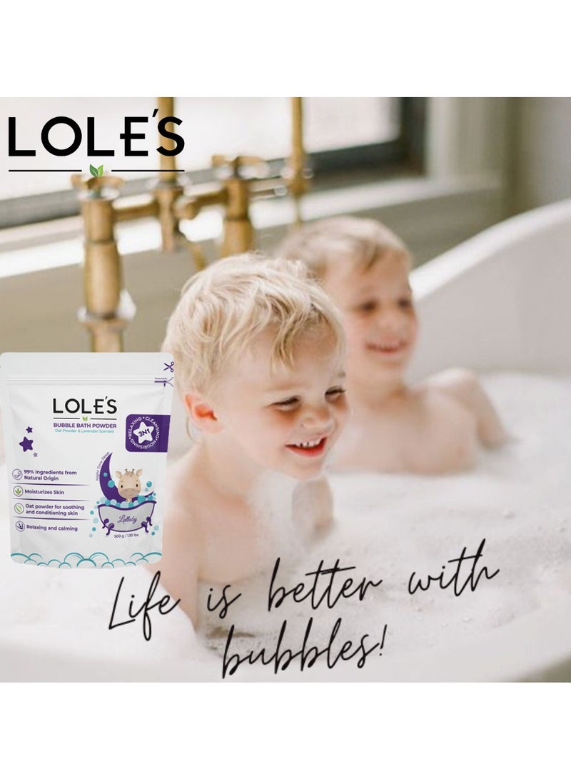 Lole's Baby Bubble Bath Powder with Epsom Salt, Lavender Scented, 100% Natural, Chemical Free, 500g - Image 5
