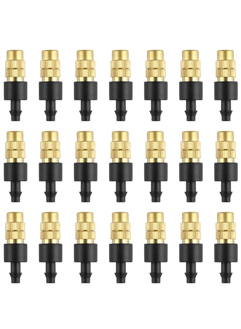 Excefore فوهات الري بالتنقيط، 30 قطعة فوهة نحاسية قابلة للتعديل لرش الري بالتنقيط، 4/7 مم رذاذ ميكروفون للمياه لتبريد الحدائق ومعدات الري للعشب والخضروات والدفيئات - Image 1