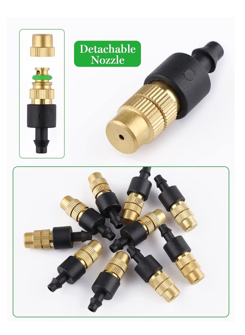 Excefore فوهات الري بالتنقيط، 30 قطعة فوهة نحاسية قابلة للتعديل لرش الري بالتنقيط، 4/7 مم رذاذ ميكروفون للمياه لتبريد الحدائق ومعدات الري للعشب والخضروات والدفيئات - Image 4