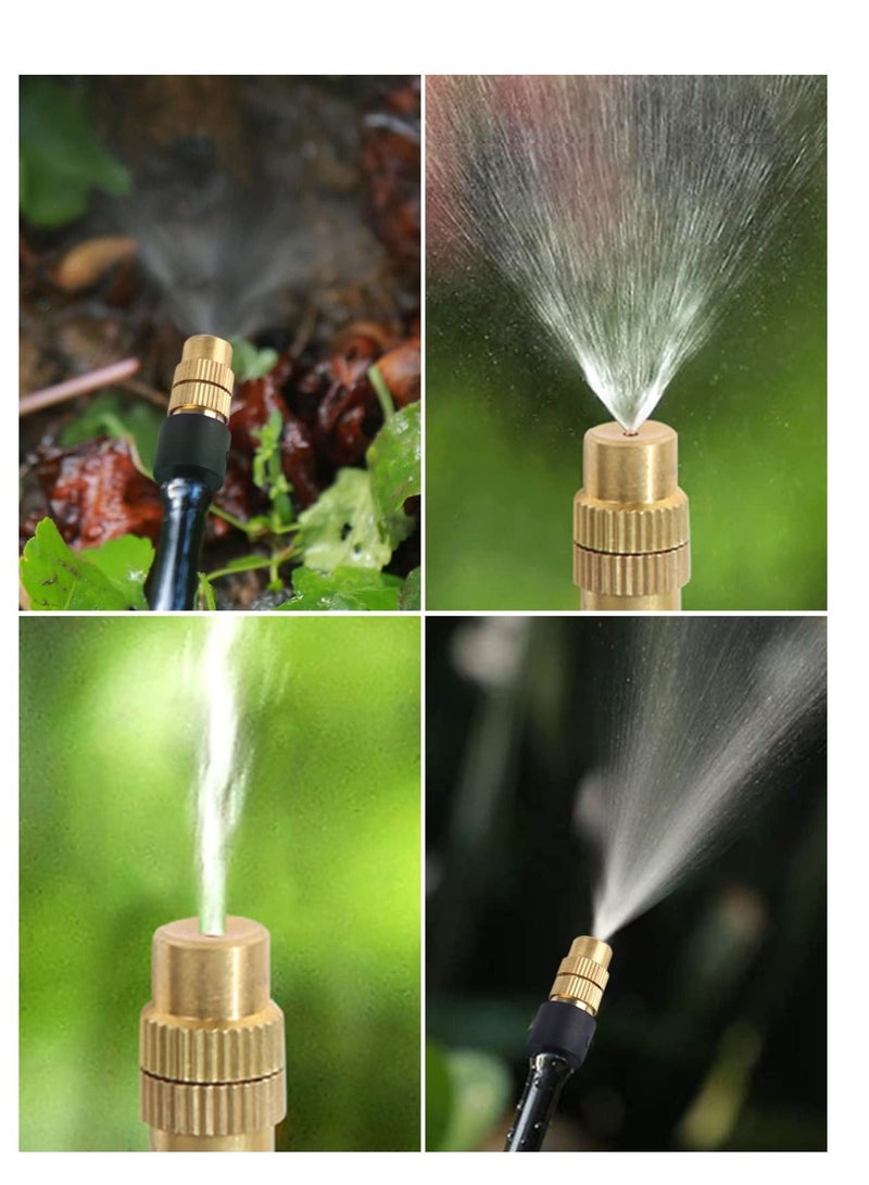 Excefore فوهات الري بالتنقيط، 30 قطعة فوهة نحاسية قابلة للتعديل لرش الري بالتنقيط، 4/7 مم رذاذ ميكروفون للمياه لتبريد الحدائق ومعدات الري للعشب والخضروات والدفيئات - Image 5