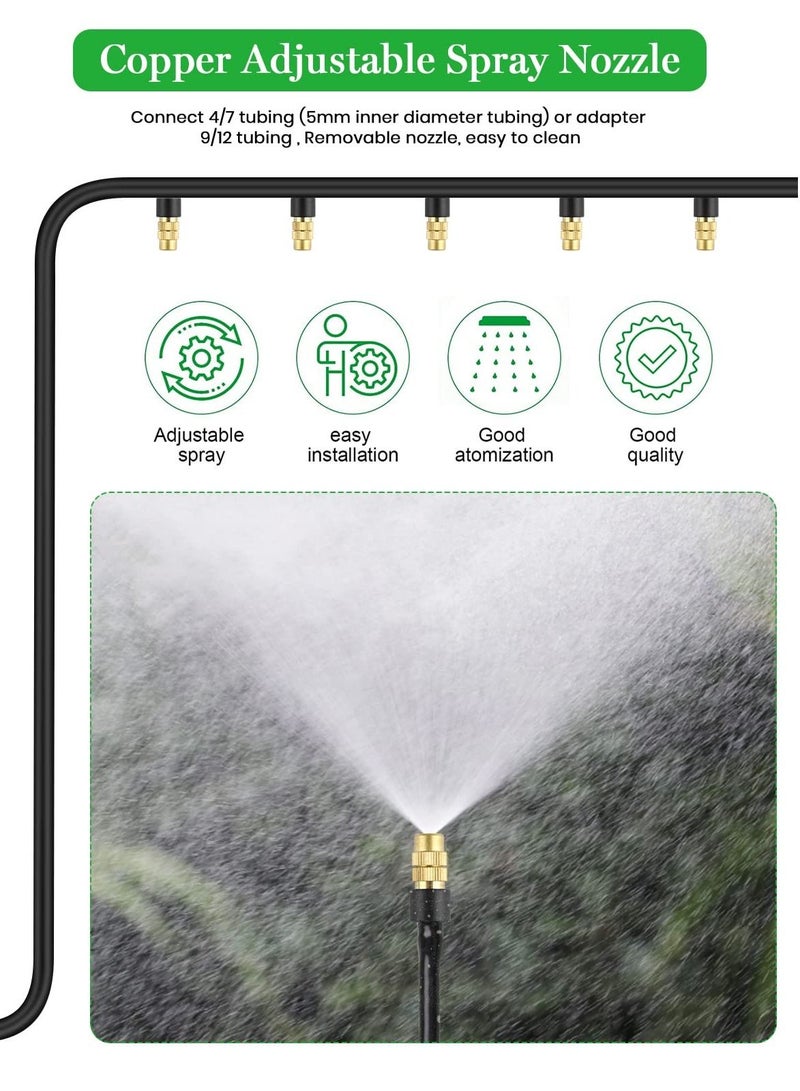 Excefore فوهات الري بالتنقيط، 30 قطعة فوهة نحاسية قابلة للتعديل لرش الري بالتنقيط، 4/7 مم رذاذ ميكروفون للمياه لتبريد الحدائق ومعدات الري للعشب والخضروات والدفيئات - Image 3
