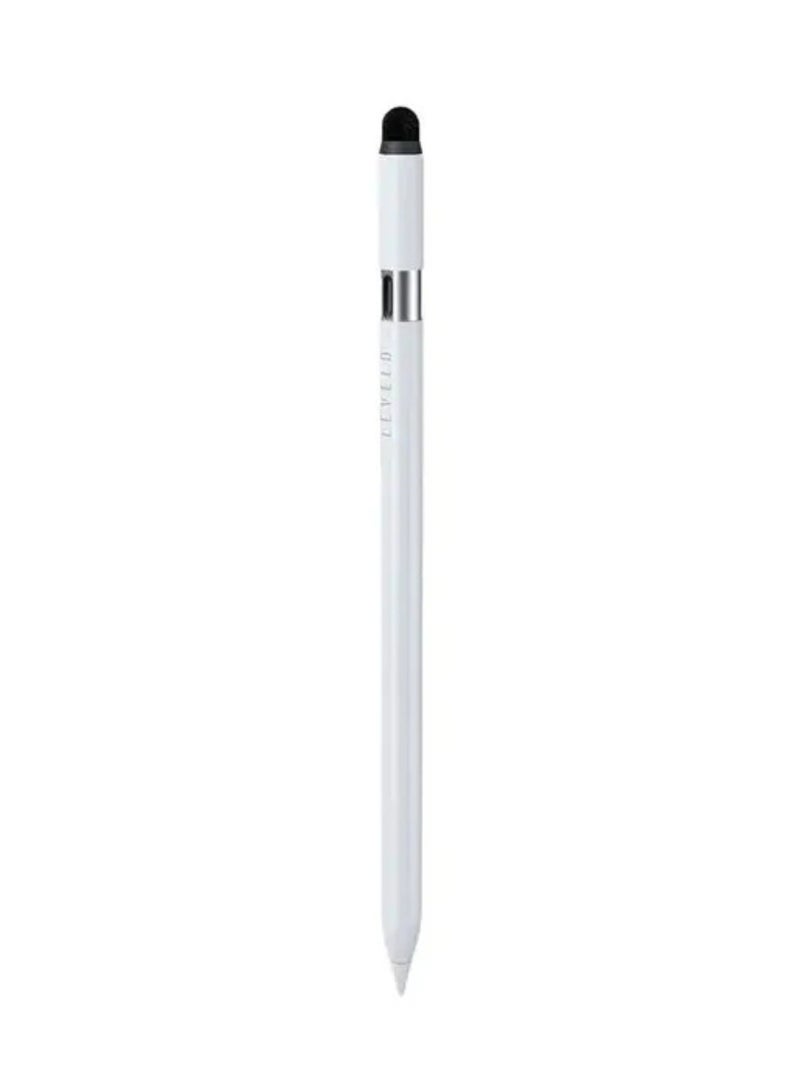 ليفيلو Skystick Universal ومتوافق مع قلم iPad Stylus، سنون قابلة للاستبدال، رأس متدفق للاستخدام العالمي، رفض راحة اليد، أنبوب من سبائك الألومنيوم، نصيحتان إضافيتان، وضع الاستعداد لمدة 6 أشهر، نوم تلقائي - أبيض - Image 1
