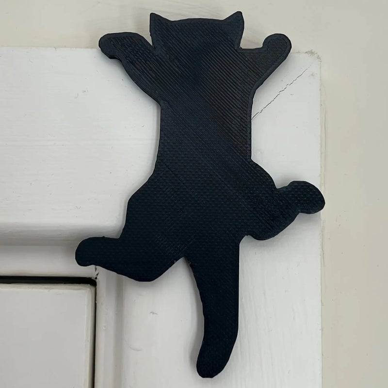 Retro Black Crawling Cat Door Frame Decoration Hardwood Animal Theme - Image 2