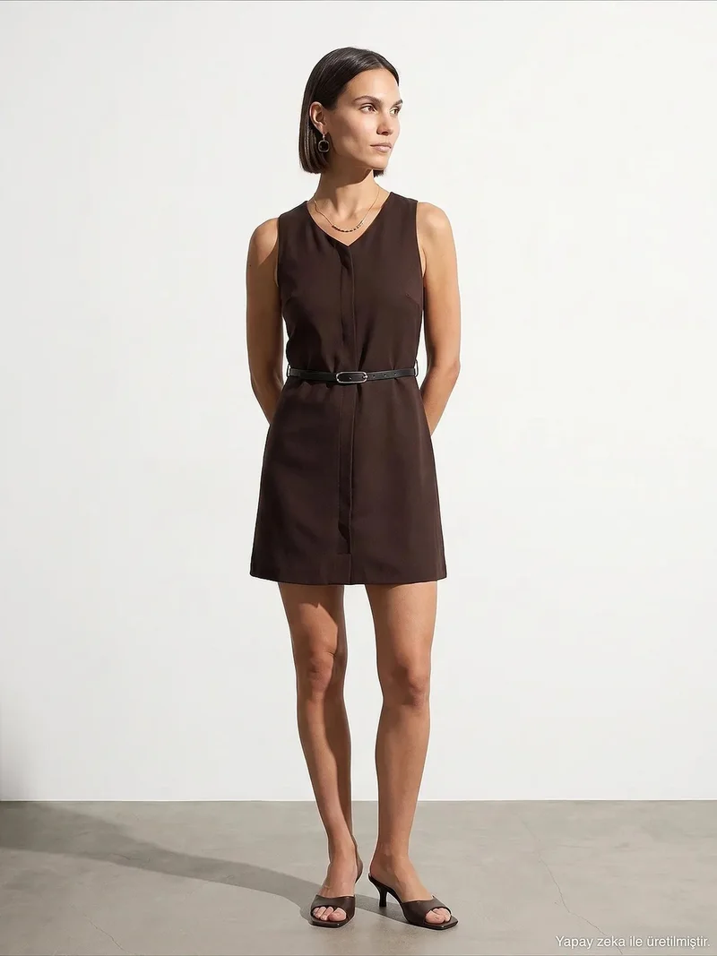 Dilvin Coffee Brown DILVIN Tencel Maxi Dress for Women | Best Price UAE
