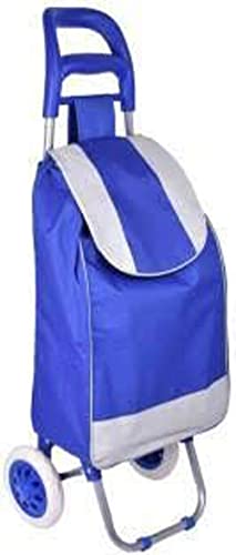 GTC® Foldable Shopping Trolly Luggage Bag Vegetable Trolley with Wheel Easy to Carry Travelling Luggage Trolley Bag with Good Looking and Easy Carring SD-1 (Blue) - Image 3