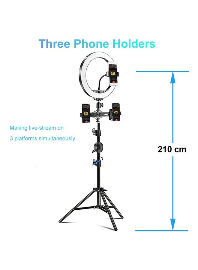 10inch Ring Flash Ring Light Tripod with Phone Holder for Videos
