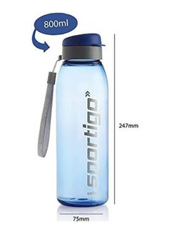 Cello Sportigo Plastic Water Bottle, 800ml, Blue, Ideal for Gym, Office, Travel  - Image 3