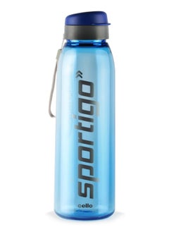 Cello Sportigo Plastic Water Bottle, 800ml, Blue, Ideal for Gym, Office, Travel  - Image 1