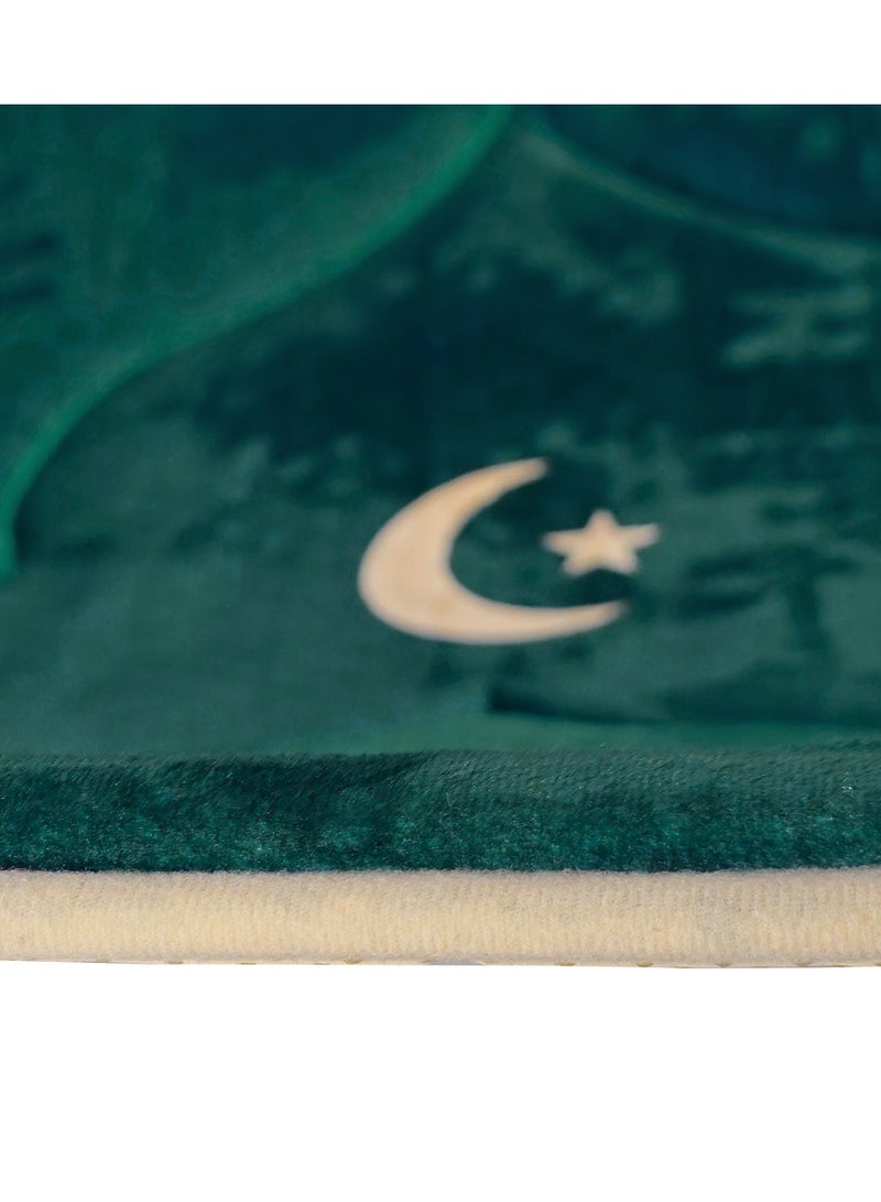 فابينني سجادة صلاة للأطفال 60×95 سم، مصنوعة من إسفنج ميموري فوم، بتصميم قبة ثلاثي الأبعاد ملون مع شرابة، مانعة للانزلاق، خفيفة الوزن، هدية مثالية للأطفال، لون أخضر داكن - Image 3
