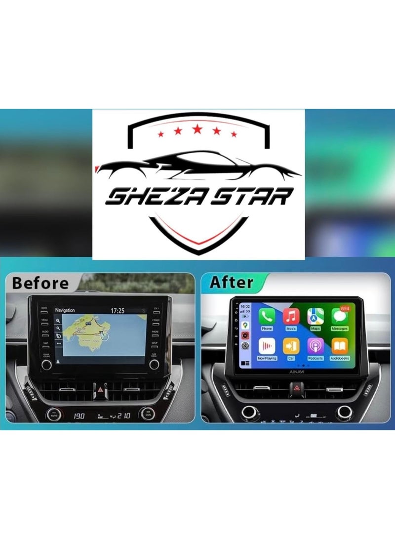SHEZA STAR Android Car Stereo for Toyota Corolla 2019-2023 6GB RAM 128GB ROM Support SIM Card, Carplay, M-Link Wi-Fi BT, Radio GPS, 10 Inch IPS Touch Screen with AHD Camera Included  - Image 2