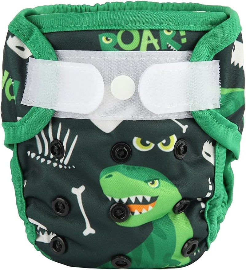 Sigzagor Newborn Baby Cloth Diaper Cover Nappy Hook and Loop Green Dinosaurs - Image 1
