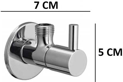 SPAZIO Stainless Steel Turbo Angle CockAngle Valve Bathroom Faucets Taps and Faucet Angular Stop Cock Wash Basin for Geyser Tap Chrome Plated with Wall Flange Pack of 4 - Image 3