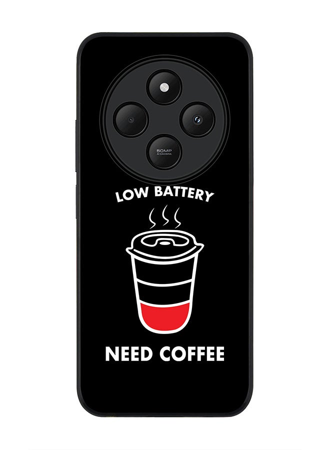 Stylizedd For Xiaomi Poco C75 Case,Slim fit Camera Protection, Shockproof Thin Phone cover - Low battery need coffee - Image 1