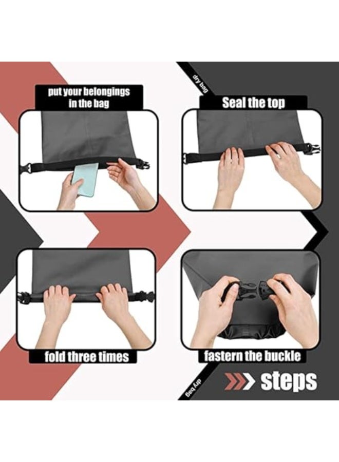 أوشن باك حقيبة جافة مقاومة للماء باللون الأسود، سعة 10 لتر، قابلة للطي، حقيبة تخزين جافة خفيفة الوزن، حقيبة مسبح مقاومة للماء بغطاء قابل للطي، حقائب مقاومة للماء لركوب الكاياك، مناسبة للقوارب والسباحة والتخييم والمشي لمسافات طويلة والش - Image 4