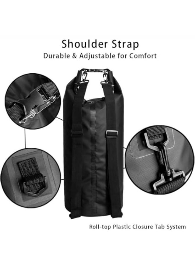 أوشن باك حقيبة جافة مقاومة للماء باللون الأسود، سعة 10 لتر، قابلة للطي، حقيبة تخزين جافة خفيفة الوزن، حقيبة مسبح مقاومة للماء بغطاء قابل للطي، حقائب مقاومة للماء لركوب الكاياك، مناسبة للقوارب والسباحة والتخييم والمشي لمسافات طويلة والش - Image 3