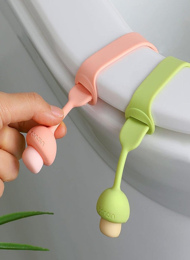 YTM Silicone Toilet Lid Lifter Handle, 2 Pack, Avoid Touch Seat Lifter for Bathroom Home Travel Office Hotel, Multi-Colors - Image 1