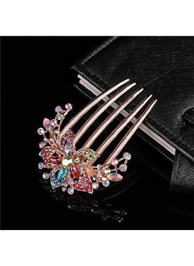 Sankuwen Flower Rhinestones Hair Combs Accessoriesperfect Mother'S Day Giftsbrithday Gifts (Multicolor)  - Image 3