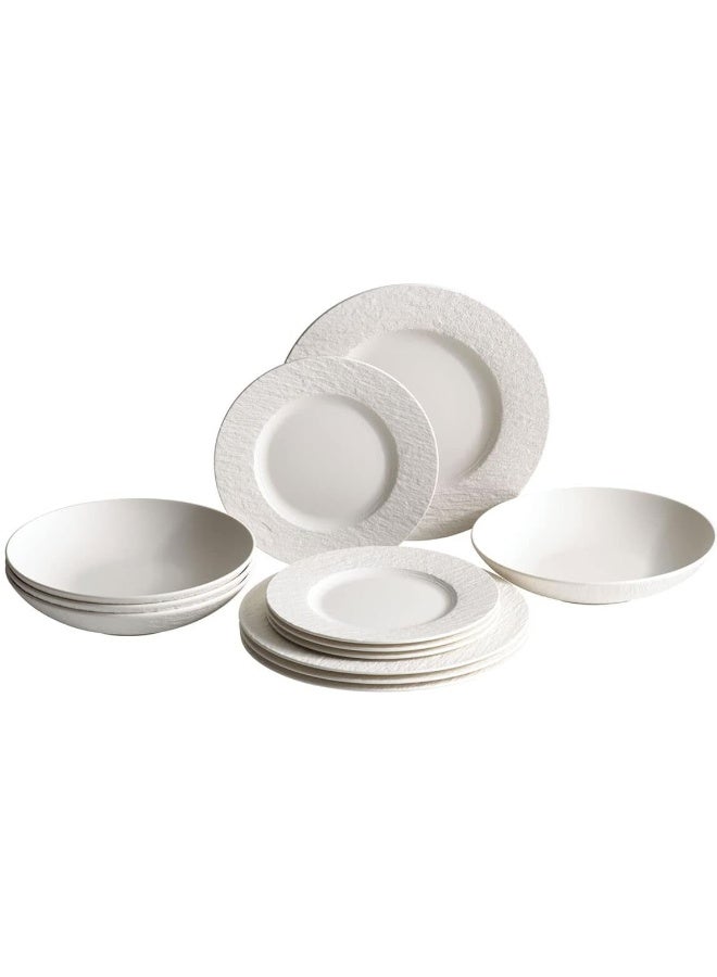 Villeroy & Boch Villeroy Boch Manufacture Rock Blanc 12Piece Dinnerware Set - Image 1