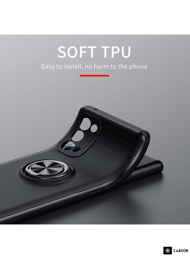 جرين تايجر لهاتف OPPO Reno5 Pro 5G حامل حلقة معدنية 360 درجة حافظة تي بي يو (أحمر) - Image 4