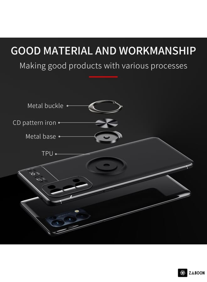 جرين تايجر لهاتف OPPO Reno5 Pro 5G حامل حلقة معدنية 360 درجة حافظة تي بي يو (أحمر) - Image 3