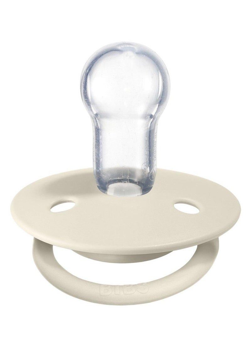 Baby - BIBS Pacifier DeLux (Silicone) One Size 0-3 Yrs , 1-piece - Ivory - Image 1