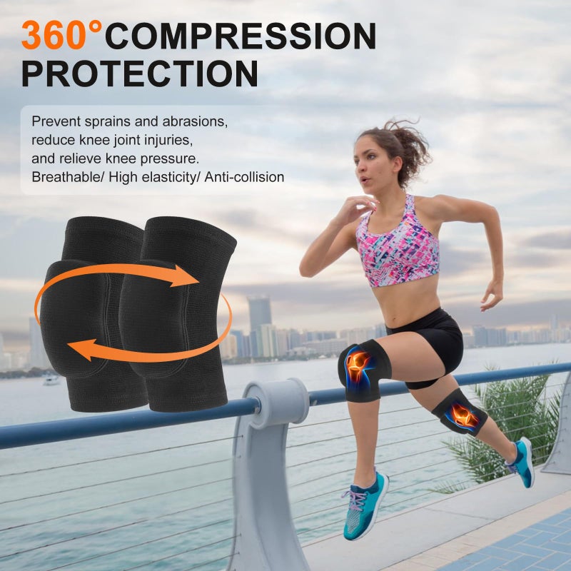 HISFFOG Volleyball Knee Pads for Dancers, Soft Breathable Knee Pads for Men Women Younth Girls Kids Knees Protective, Knee Braces for Volleyball Football Dance Yoga Wrestling Running Cycling - Image 4