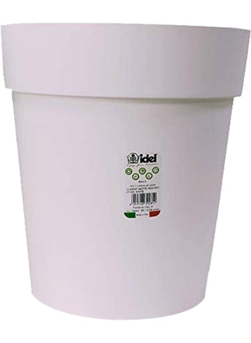 أيدل وعاء نبات دائري غير لامع من إيدل كلاسيك - أصيص زهور بلاستيكي خفيف الوزن للاستخدام الداخلي والخارجي - وعاء حديقة زخرفي للبلكونة والمنزل والمكتب - متوفر بأحجام 27 سم، 32 سم، 45 سم - Image 1