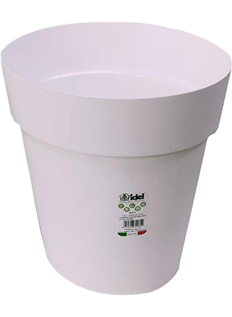 أيدل وعاء نبات دائري غير لامع من إيدل كلاسيك - أصيص زهور بلاستيكي خفيف الوزن للاستخدام الداخلي والخارجي - وعاء حديقة زخرفي للبلكونة والمنزل والمكتب - متوفر بأحجام 27 سم، 32 سم، 45 سم - Image 4