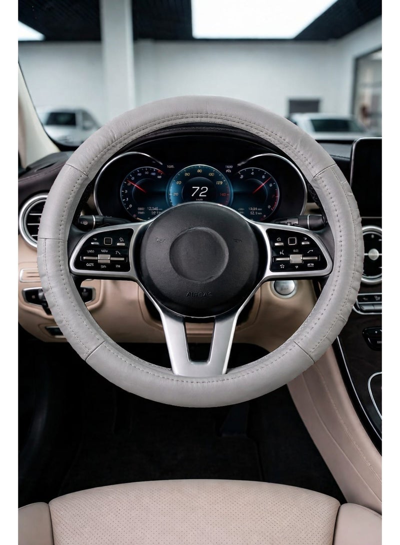 Elshafey premium steering wheel cover universal Gray - Image 1