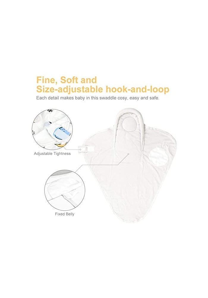 Knirose Premium Soft Cotton Baby Swaddle Blankets, Unisex Baby Blanket Wrap for Newborn Baby Boys Girls, Skin Friendly Wearable Swaddling Sleep Sack Calms Startle Reflex (Planet, White, 0-3 Months) - Image 4