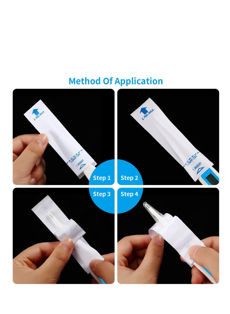 EHOME 100PCS Disposable Probe Covers for Digital Thermometers Universal Thermometers Sleeves for for Accurate Sanitary Oral Ear Underarm Recta Thermometer Reading  - Image 5