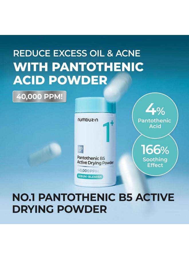 numbuzin numbuzin No.1+ Pantothenic B5 Active Drying Powder | Spot Treatment Acne, Pantothenic Acid, Niacinamide, Madecassoside | Excess Oil Control, Flattens Cystic Acne, Breakouts | Korean Skincare | 0.24 oz  - Image 2