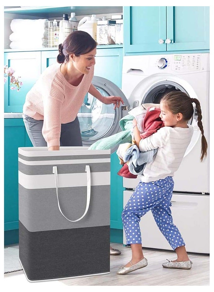 2 Pack Laundry Basket Collapsible Laundry Bag with Easy Carry Handles Freestanding Laundry Hamper for Clothes, Blankets, Cushions