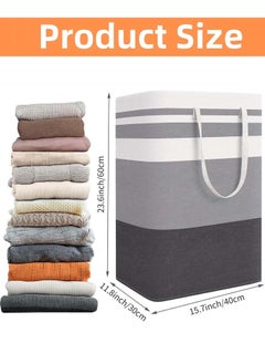 YIM-VIBEHAUS 2 Pack Laundry Basket Collapsible Laundry Bag with Easy Carry Handles Freestanding Laundry Hamper for Clothes, Blankets, Cushions  - Image 2