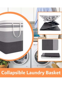 YIM-VIBEHAUS 2 Pack Laundry Basket Collapsible Laundry Bag with Easy Carry Handles Freestanding Laundry Hamper for Clothes, Blankets, Cushions  - Image 4