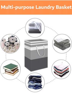 YIM-VIBEHAUS 2 Pack Laundry Basket Collapsible Laundry Bag with Easy Carry Handles Freestanding Laundry Hamper for Clothes, Blankets, Cushions  - Image 3