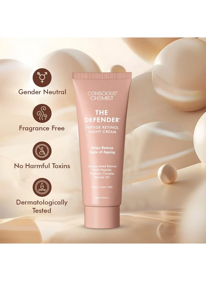 كيميائي واعي كريم مرطب من Conscious Chemist® 0.5% Retinol | 20 جرام | كريم ليلي، كريم للوجه للرجال والنساء، كريم مضاد للشيخوخة متعدد الببتيدات، يقلل من الخطوط الدقيقة وخطوط الرقبة والتجاعيد، لجميع أنواع البشرة - The Defender - Image 5