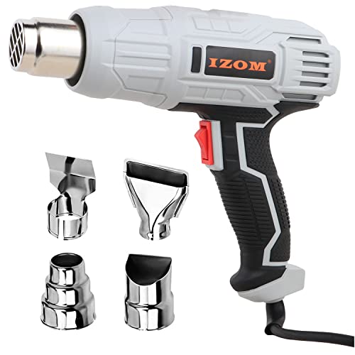 Izom 2000W Heavy Duty Hot Air Gun With Dual Temperature Settings & Four Nozzles for Crafts, Shrinking, Wrapping, Tubing, Multi - Image 1