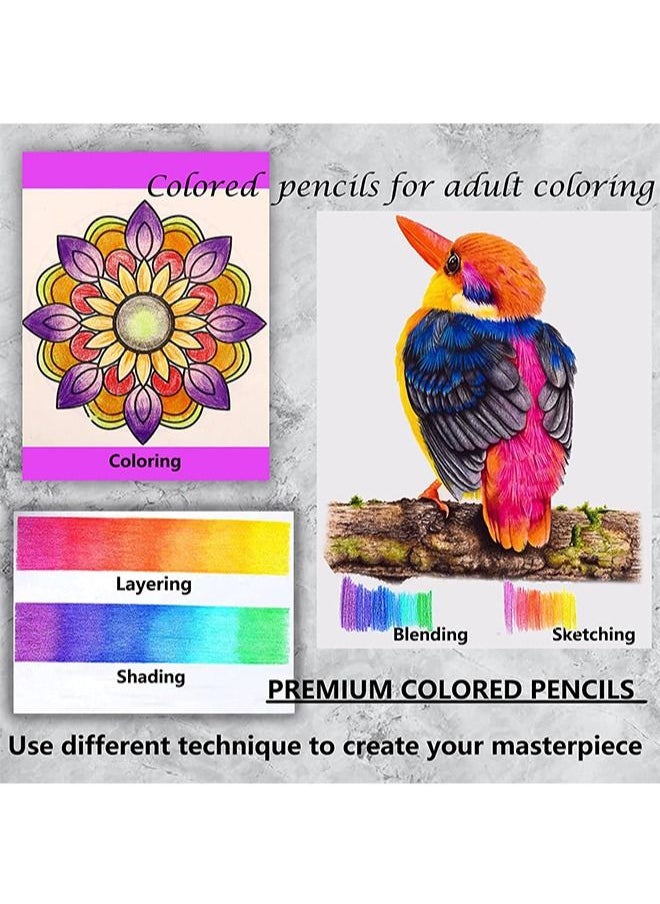 KALOUR Premium Colored Pencils,Set of 120 Colors,Artists Soft Core with Vibrant Color,Ideal for Drawing Sketching Shading,Coloring Pencils for Adults Beginners kids