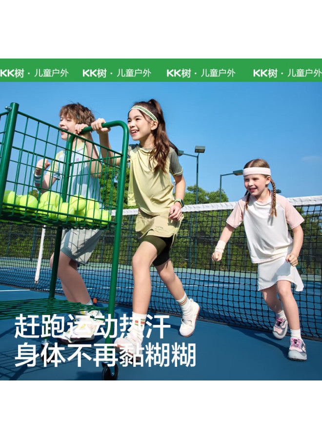 Kocotree Kk Tree Kids Quick-dry Moisture-wicking T-shirt Outdoor Sports Training Summer Colorblock Light Tea Green 110 - Image 5