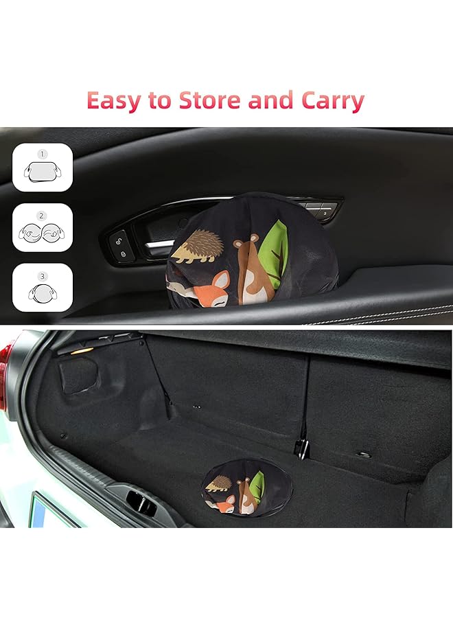 SYOSI Car Sun Shade Car Window Shades For Kids Baby Pet Uv Rays/Sunlight Protection Car Sunshades Shield Visor Adsorption Electrostatic For Car Side Windscreen Window 2 Pack (Animal Forest) - Image 5