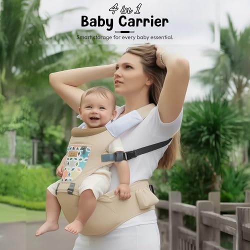 StarAndDaisy 4-in-1 Baby Carrier for 0 to 3 Year Baby/Kangaroo Bag with Comfortable Soft Hip Seat/Baby Carrier - 4 Carrying Positions, 2 Storage Pockets (Blue) - Image 3