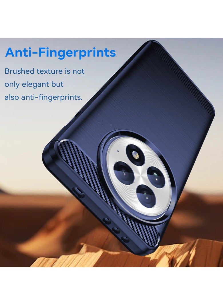 Brushed Carbon Fiber Shockproof Case For OnePlus 13 - Dark Blue - Image 3