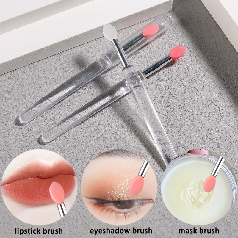 Fcozpjk 6Pcs Chrome Nail Powder Applicator Brushes, Silicone Head Nail Art Brushes With Cover, Reusable Nail Glitter Powder Pigment Pen Brush, Nail Art Applicator Tools, Lip Eyeshadow Makeup Stick - Image 5