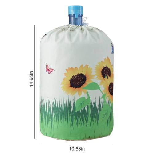 BAOZOON 5 Gallon Water Dispenser Barrel Dust Cover Reusable Water Bucket Protective Cover Water Bottle Sleeve Cover 5 Gallon Water Jug Cover for Home Office(Sunflower) - Image 2