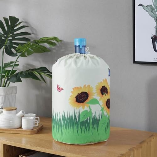BAOZOON 5 Gallon Water Dispenser Barrel Dust Cover Reusable Water Bucket Protective Cover Water Bottle Sleeve Cover 5 Gallon Water Jug Cover for Home Office(Sunflower) - Image 5