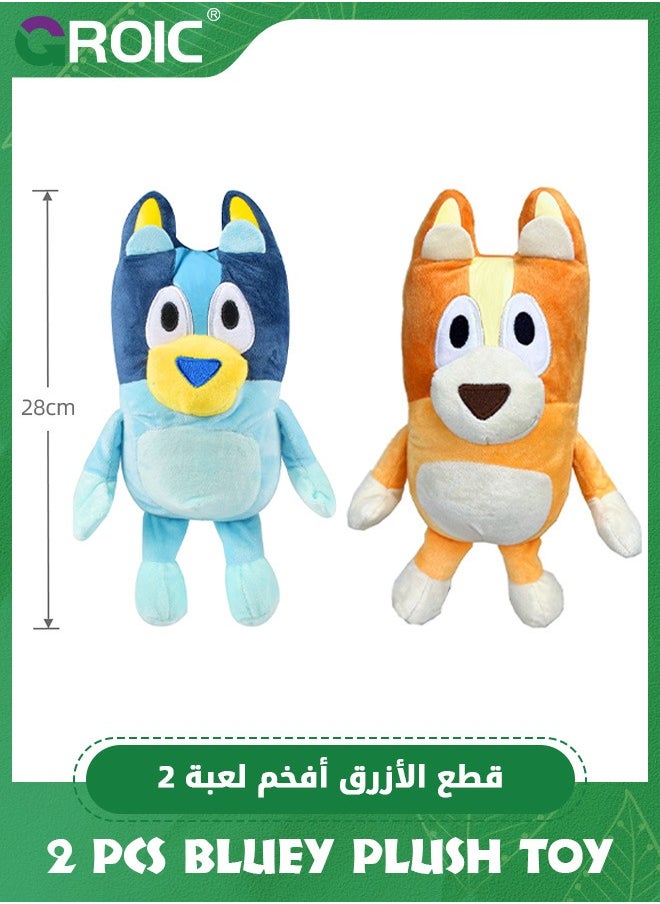 GROIC 2 Pcs Plush Set - Bluey & Bingo Plush Toys, Bluey Plush Bundle Pillow Buddy, 28 cm Soft Toys Animal Soft Stuffed Bluey Doll, Soft Hugging Gifts for Kids  - Image 2