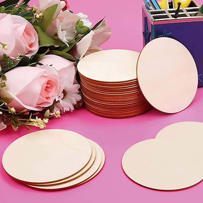 Eduway® 8 Inch Round MDF Board for Mandala, Lippan, Resin Art & Craft, 4mm Thick,Pof 4 Premium Cardboard Material for Artists, Art & Craft - Hard Cutout in Small and Large Sizes (20x20 cms) - Image 3